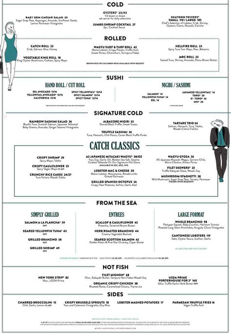 aria-catch lv las vegas nv|catch menu with prices.